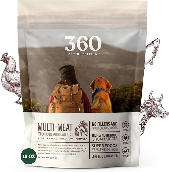 360 Pet Nutrition Raw Freeze-Dried Dog Food, Multi Meat by Badlands Ranch