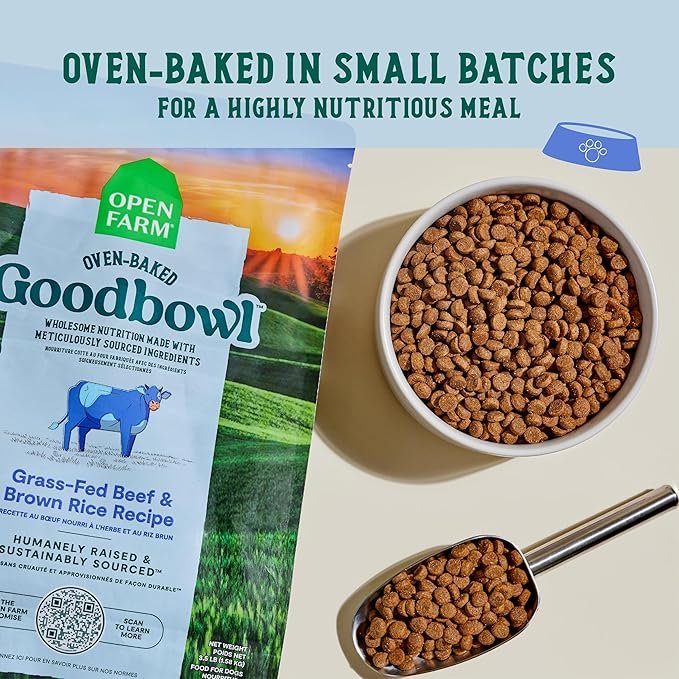 Open Farm Good bowl, Oven-Baked Dry Dog Food, Grass-Fed Beef - open farm grass-fed beef dog food