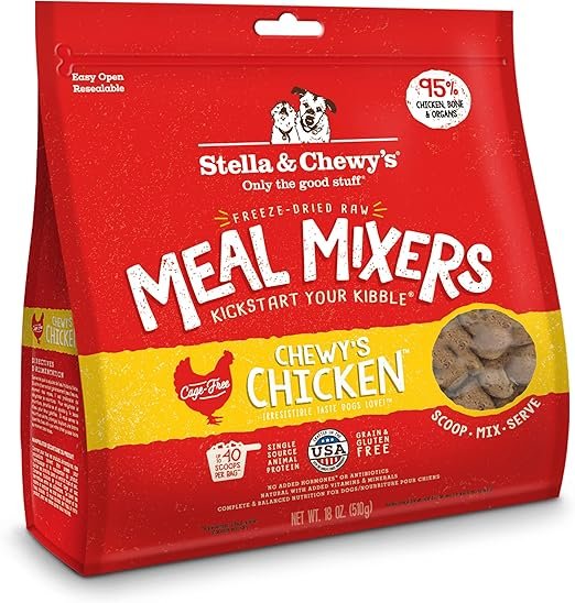 Stella & Chewy's Freeze Dried Raw Chewy’s Chicken Meal Mixers - best freeze dried dog food for sensitive guts